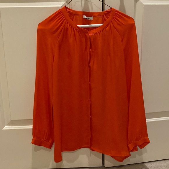 Joie Orange Silk Blouse